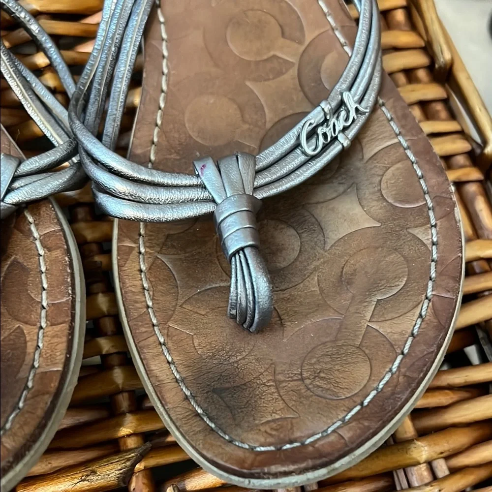 Coach Brown and Silver Sandals - Picture 3 of 3